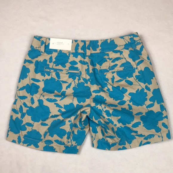 LOFT Shorts Women’s Size 0 Original Blue & Khaki Floral Print New With Tags - Picture 2 of 14